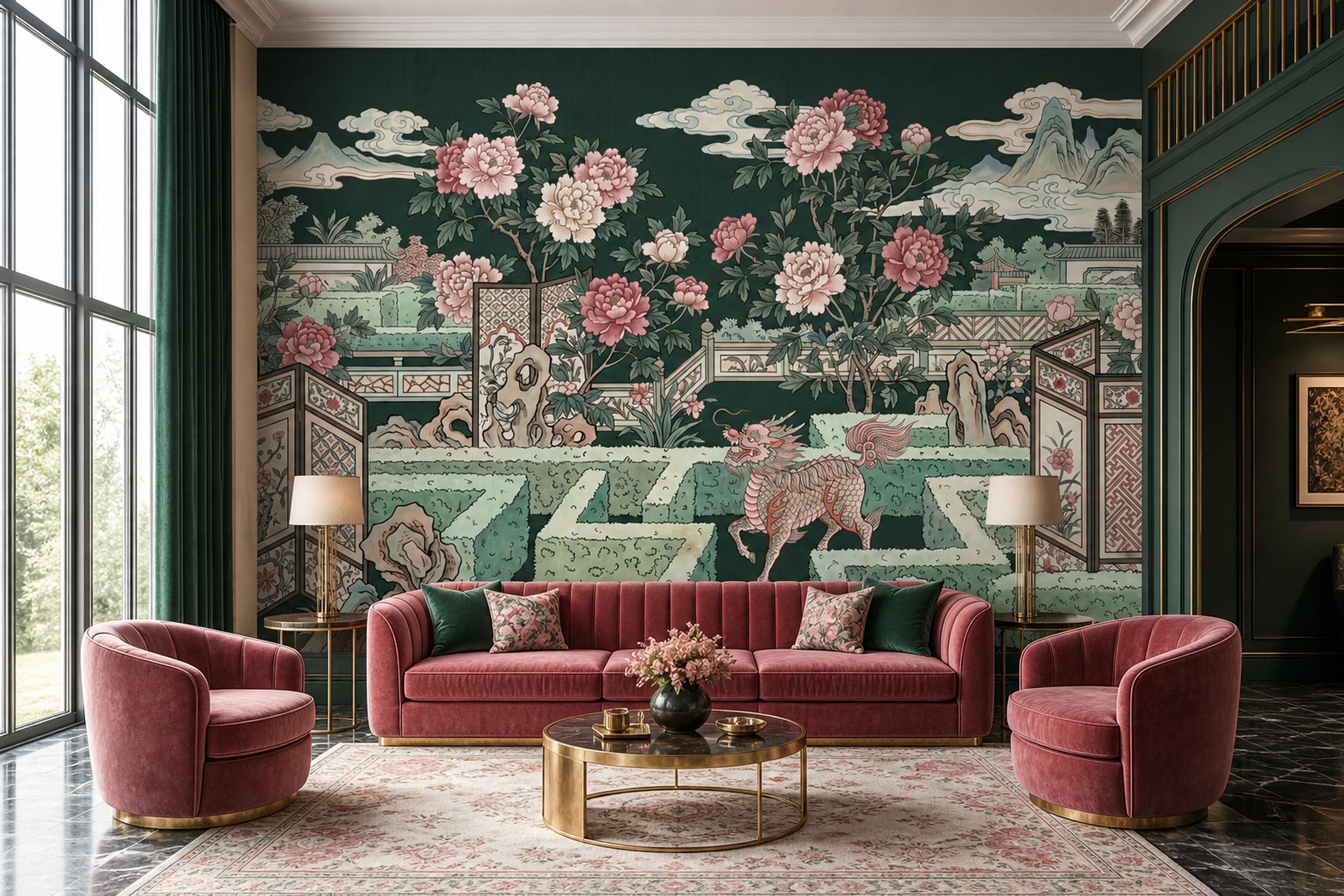 Walls Wallpaper Garden Architecture Removable Wall Decor