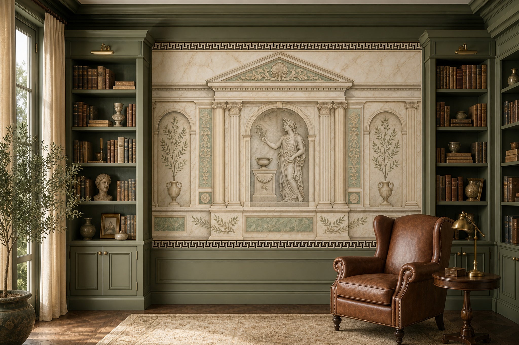 Greco Roman Wallpaper Fresco Removable Marble Wall Decor