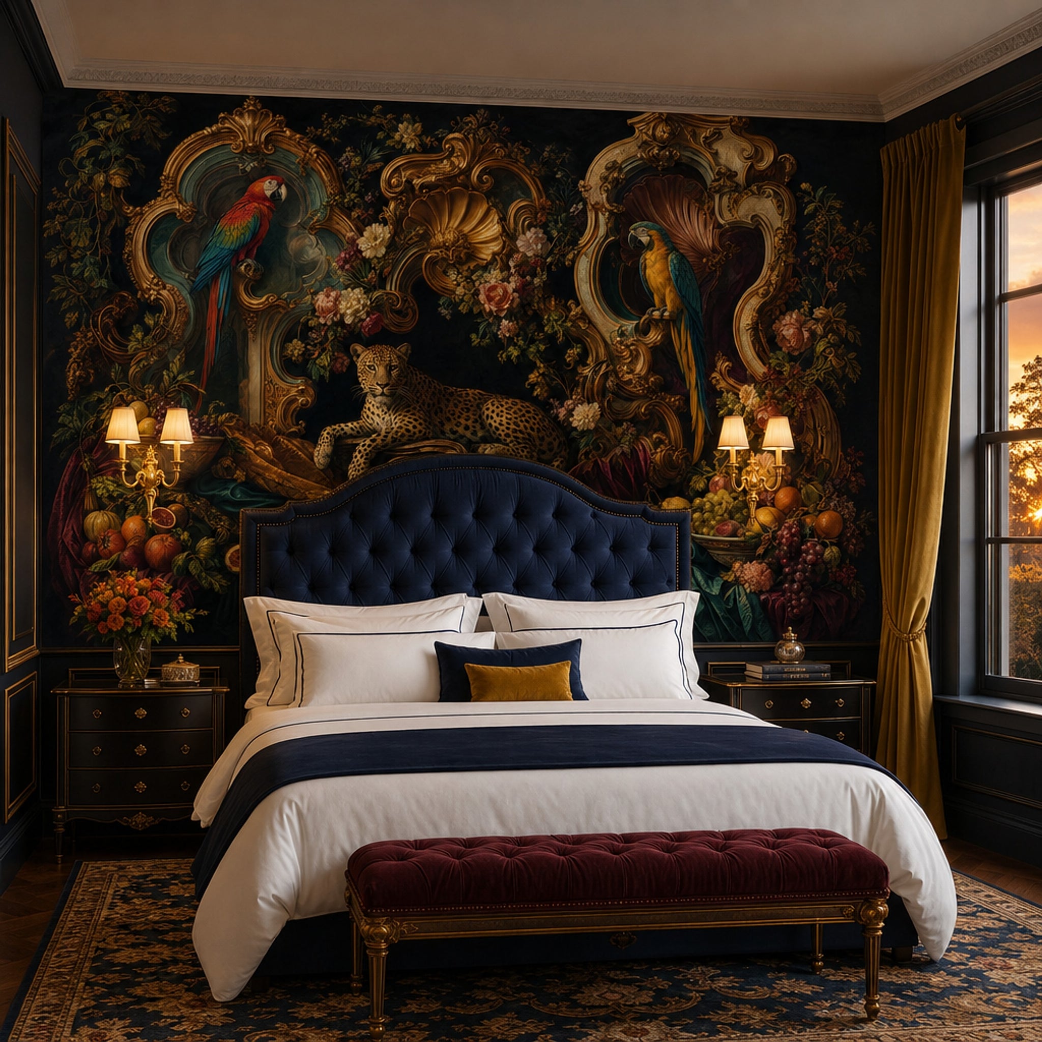 Baroque Wallpaper Rococo Gilded Frames Removable Wall Decor