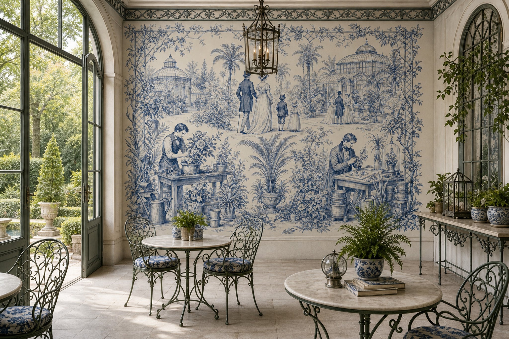 Toile Wallpaper Victorian Garden Botanical Conservatory Wall Mural