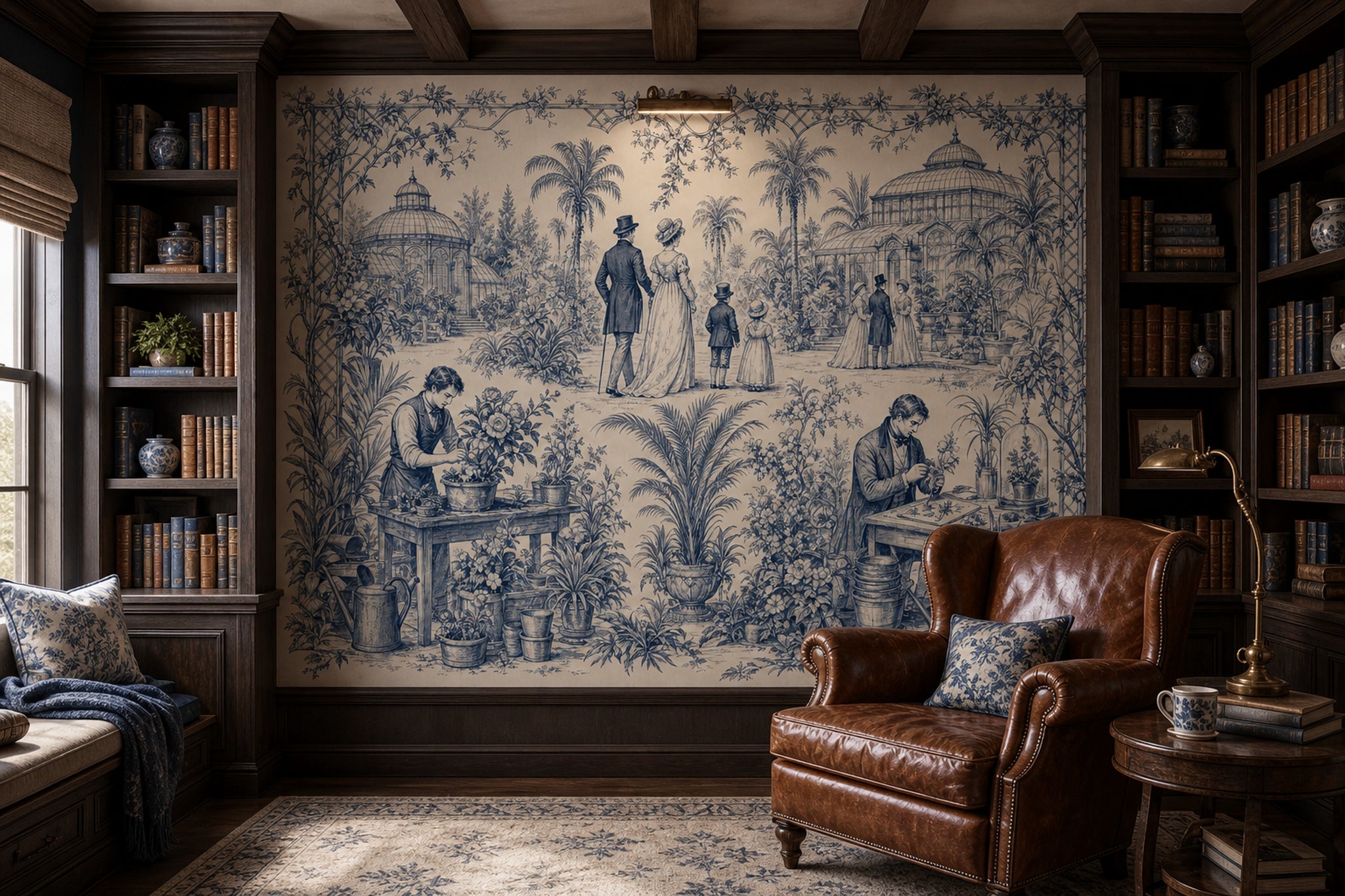 Toile Wallpaper Victorian Garden Botanical Conservatory Wall Mural