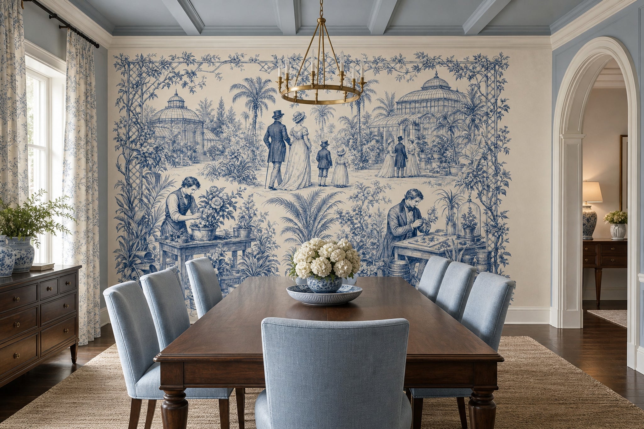 Toile Wallpaper Victorian Garden Botanical Conservatory Wall Mural