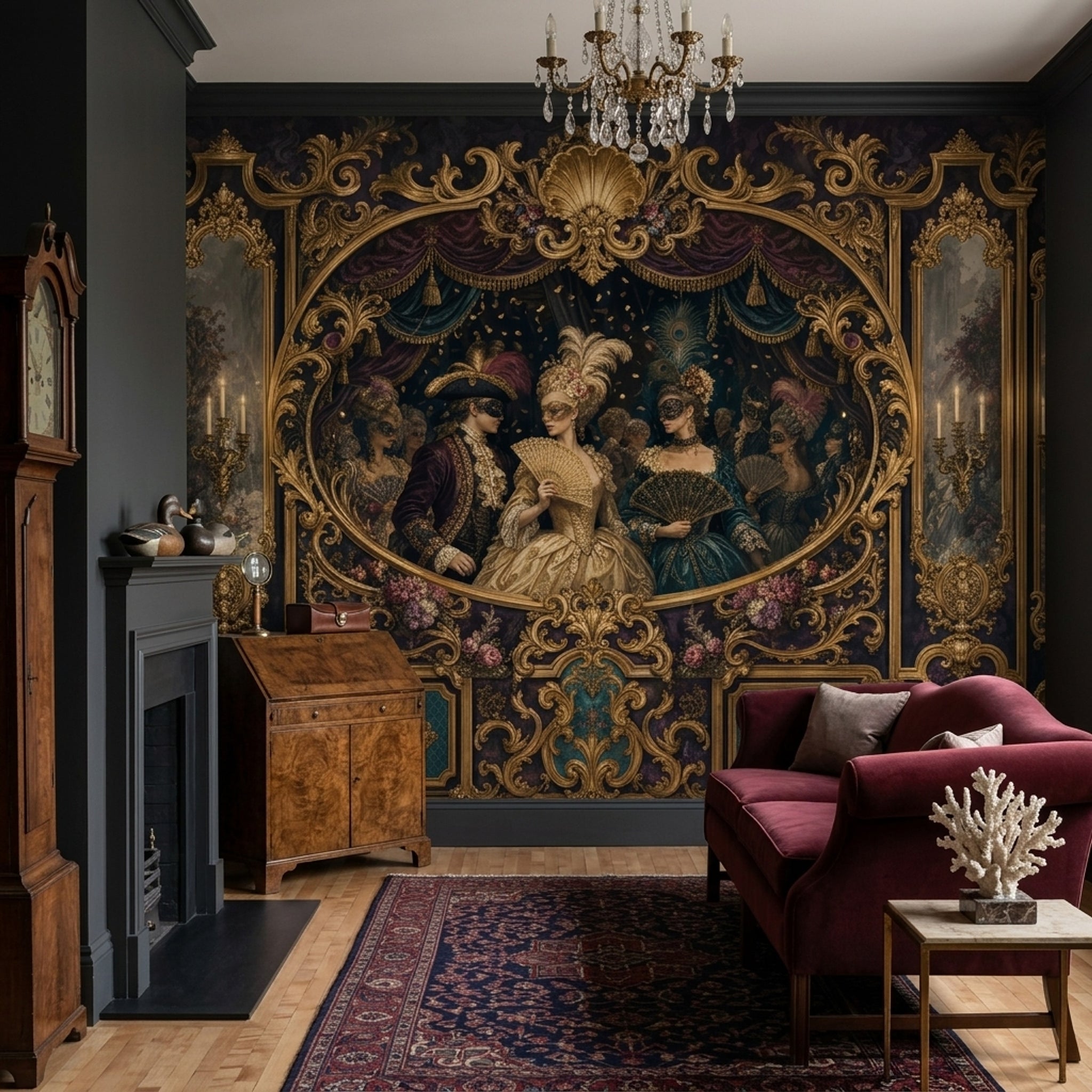Masquerade Ball Wallpaper Baroque Rococo Wall Mural