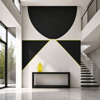 Concrete Texture Wallpaper Solid Black Geometric Wall Mural