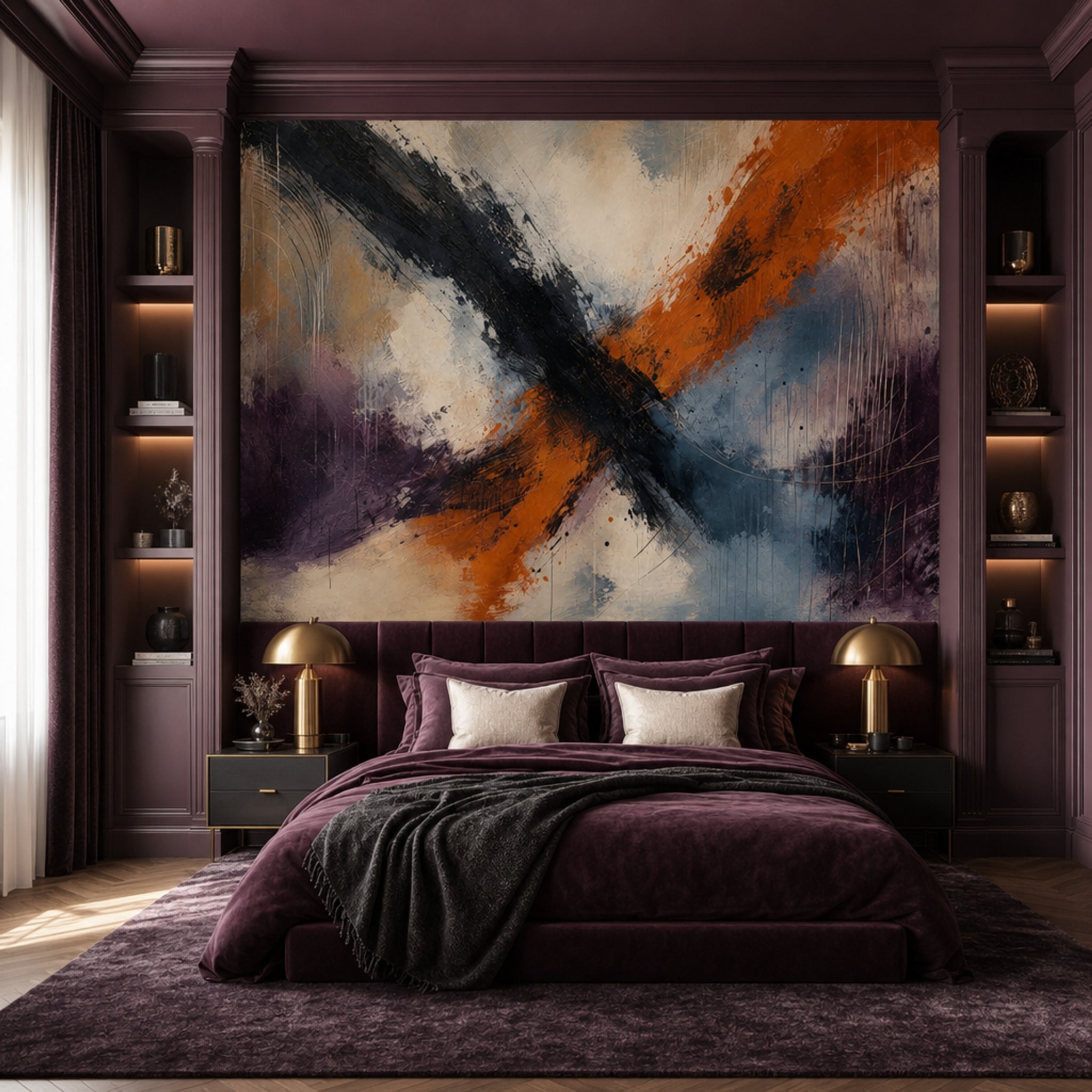 Grunge Texture Wallpaper Mixed Media Removable Gesture Painting Wall Decor