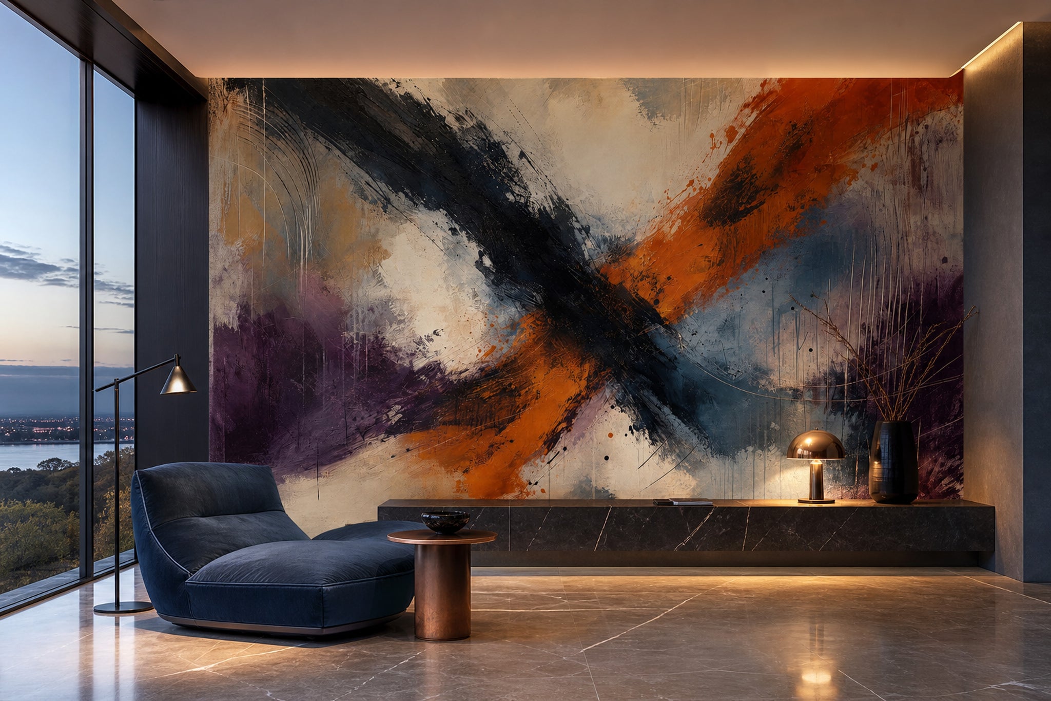 Grunge Texture Wallpaper Mixed Media Removable Gesture Painting Wall Decor