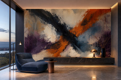 Grunge Texture Wallpaper Mixed Media Removable Gesture Painting Wall Decor