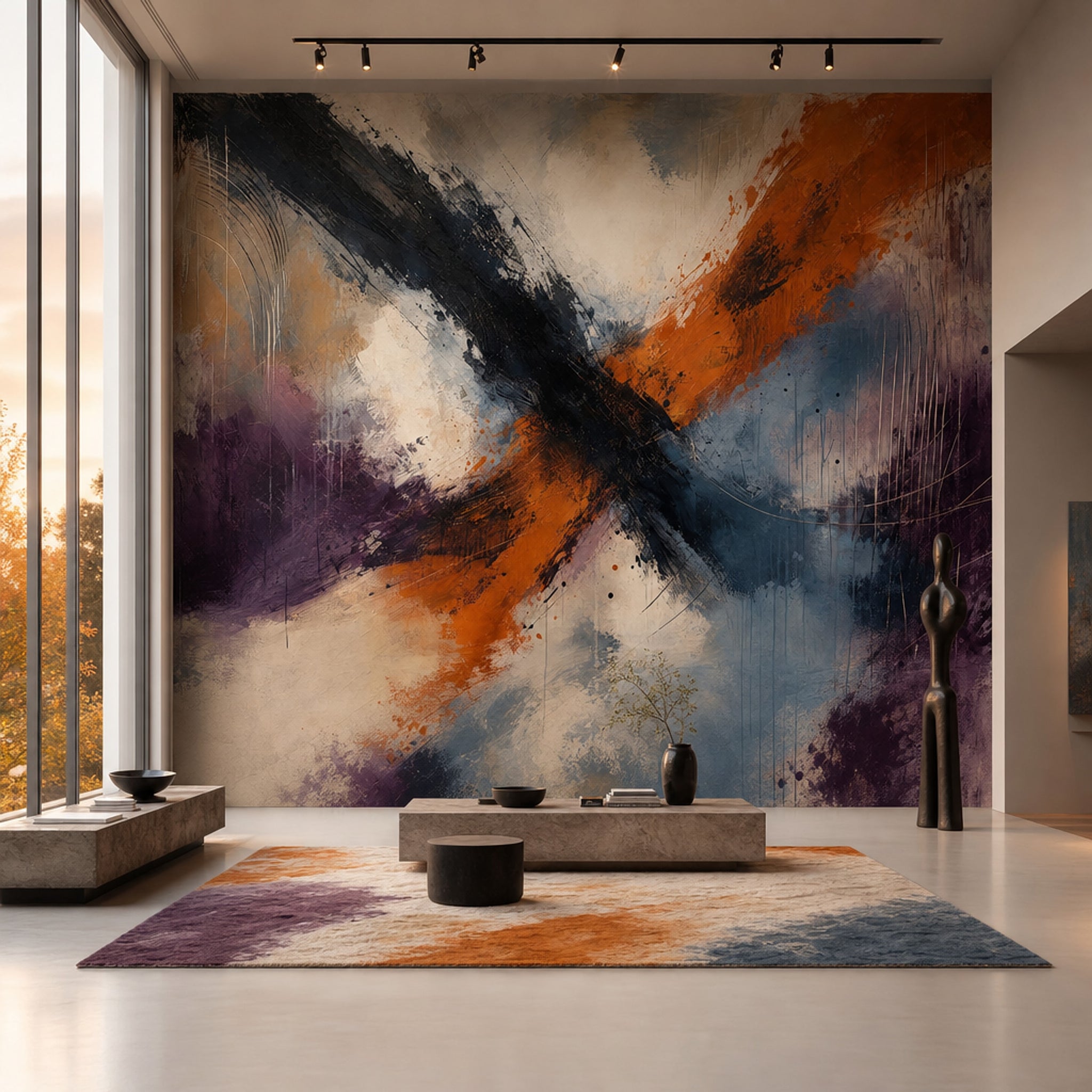 Grunge Texture Wallpaper Mixed Media Removable Gesture Painting Wall Decor
