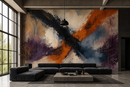 Grunge Texture Wallpaper Mixed Media Removable Gesture Painting Wall Decor