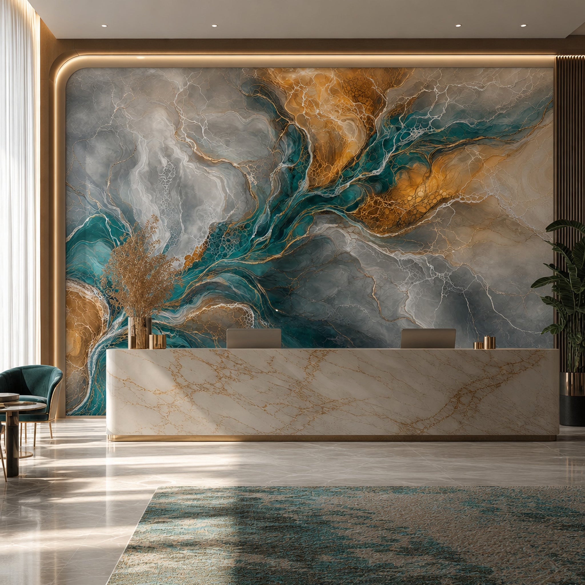 Geode Wallpaper Marble Fluid Art Removable Wall Decor