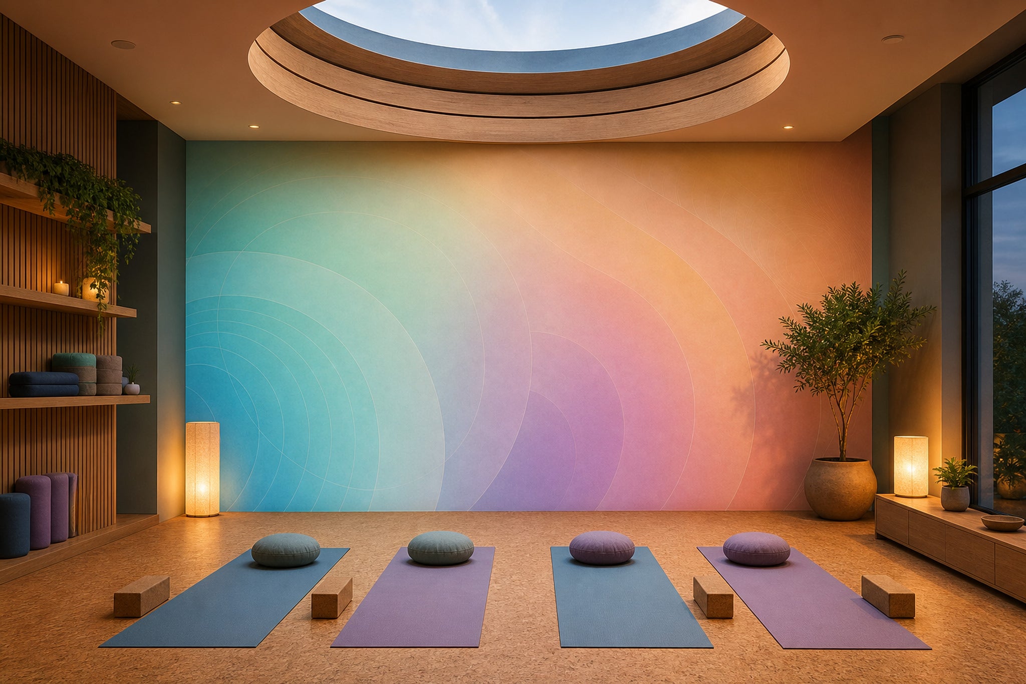 Abstract Gradient Wallpaper Pastel Concentric Circles Removable Wall Decor