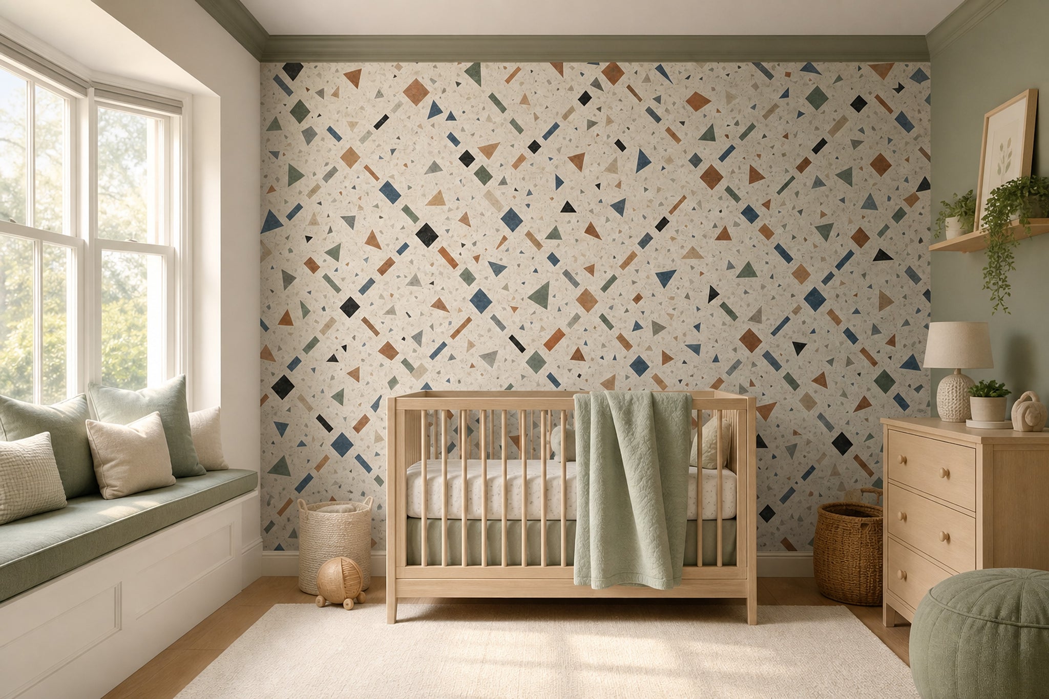 White Background Wallpaper Mid Century Modern White Background Wall Mural