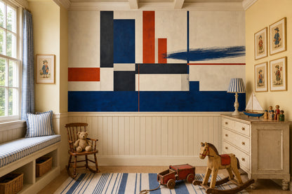Mid Century Modern Wallpaper Geometric Removable Modern Wall Decor