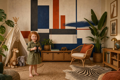 Mid Century Modern Wallpaper Geometric Removable Modern Wall Decor
