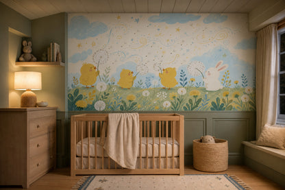 Nursery Wallpaper Dandelion Bright Wall Mural