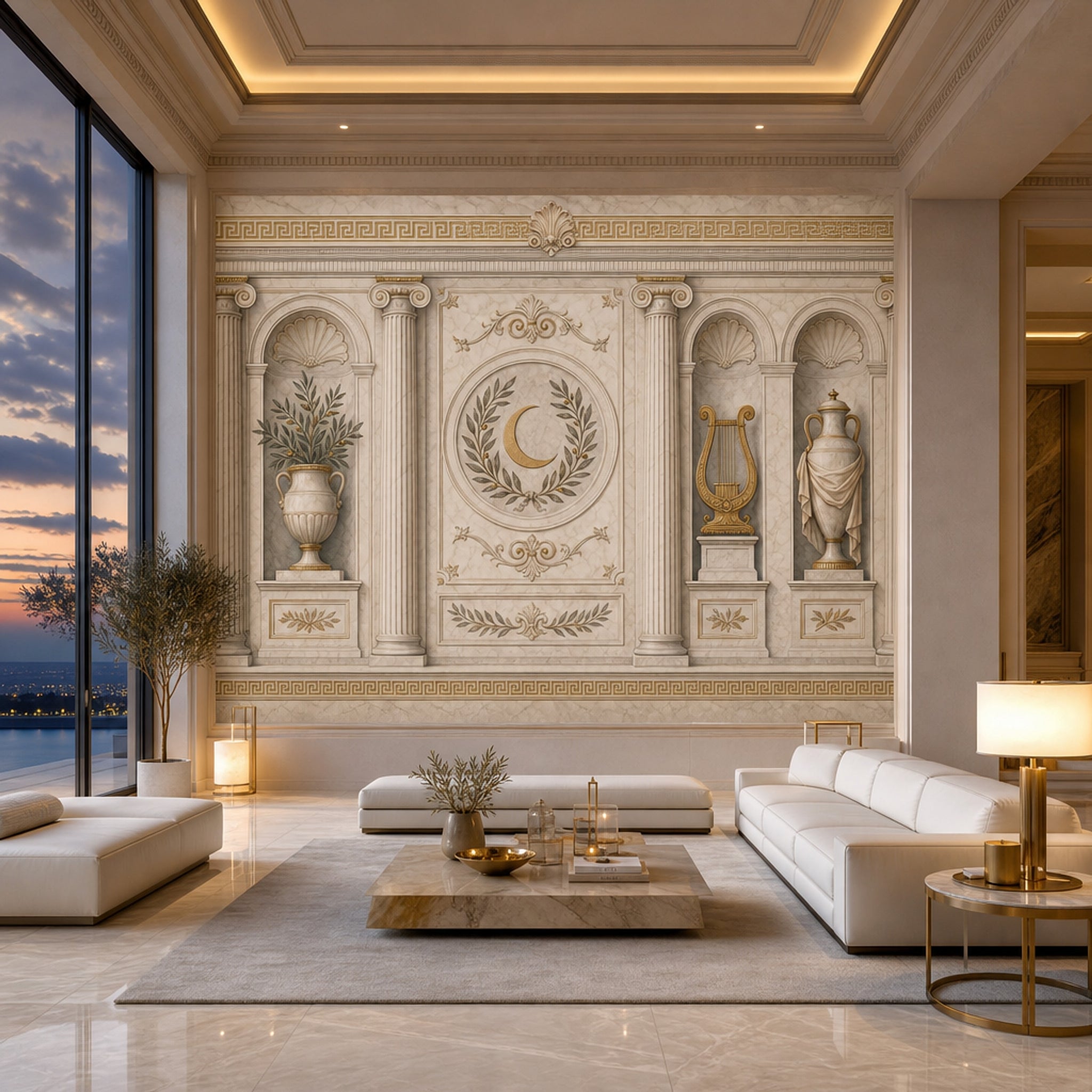 Greco Roman Wallpaper Marble Removable Columns Wall Decor