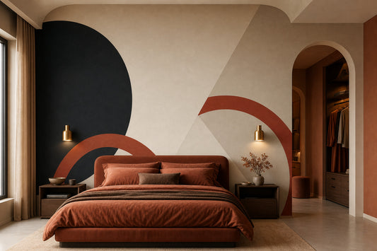 Mid Century Modern Wallpaper Paper Texture Removable Wall Decor