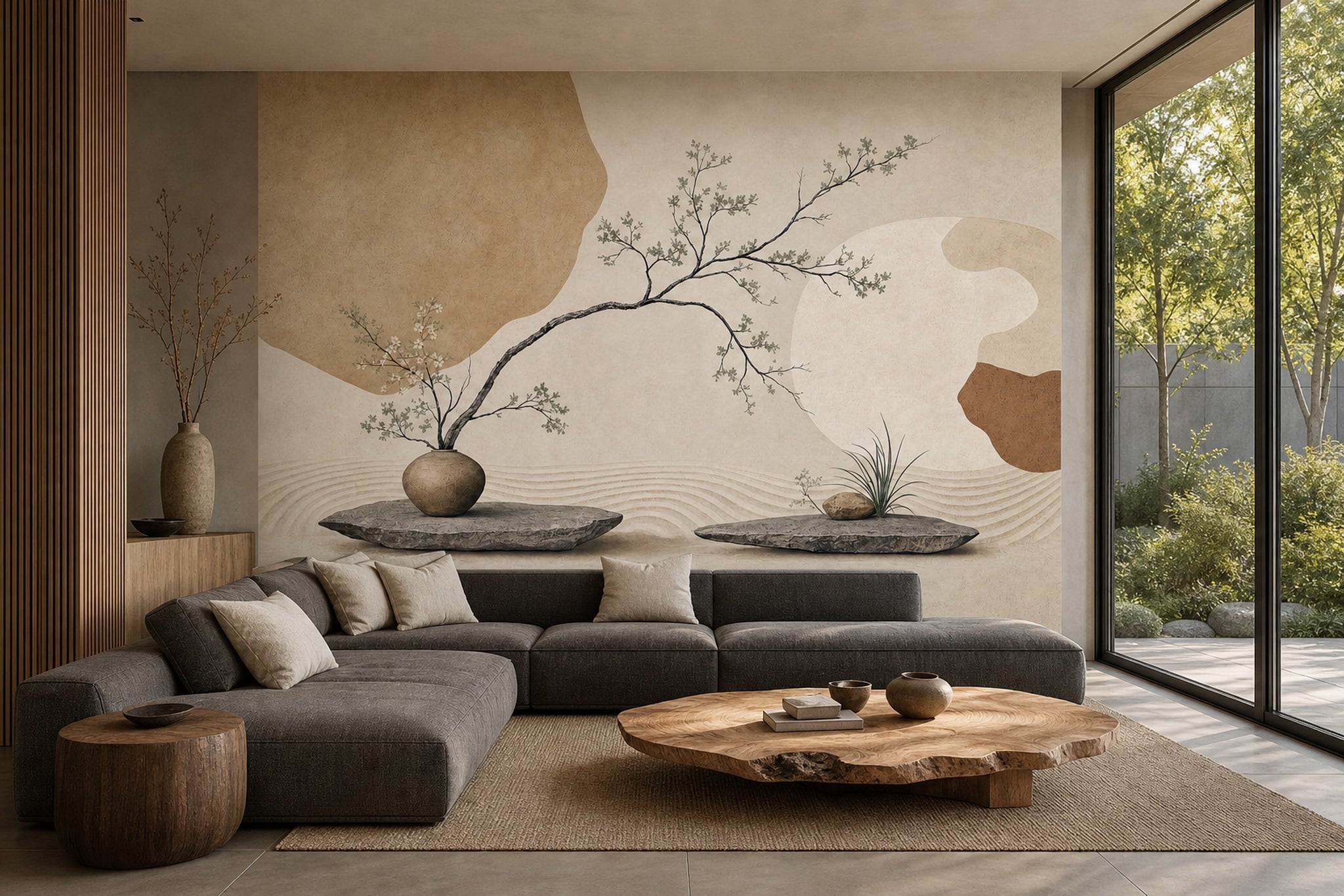 Zen Wallpaper Minimalist Removable Japanese Inspired Wall Decor