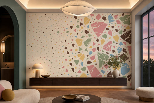 White Background Wallpaper Mid Century Modern Wall Mural