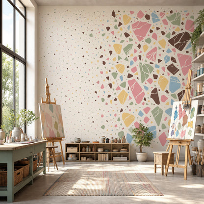 White Background Wallpaper Mid Century Modern Wall Mural