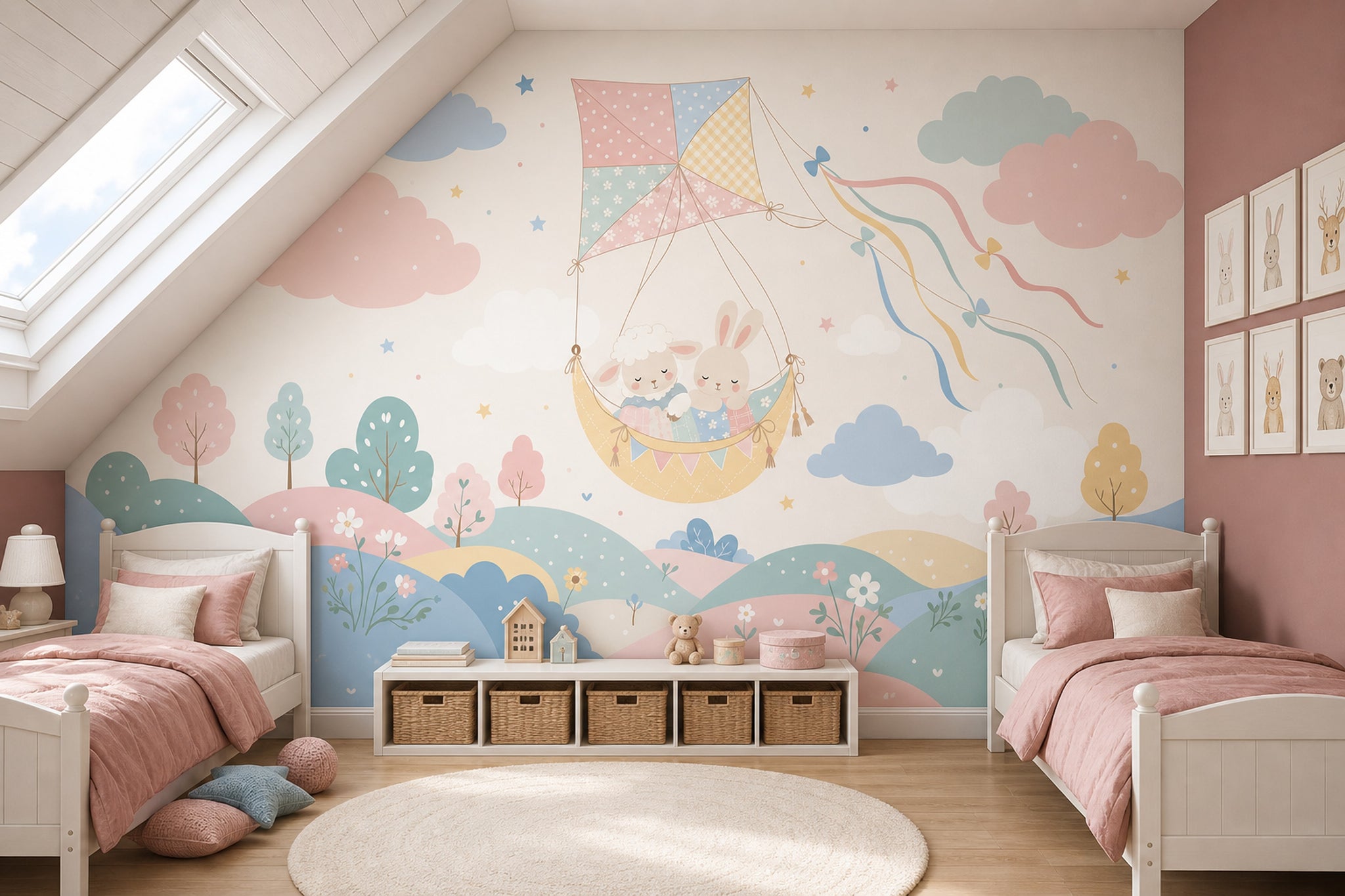 White Background Wallpaper Nursery Kids Wall Mural