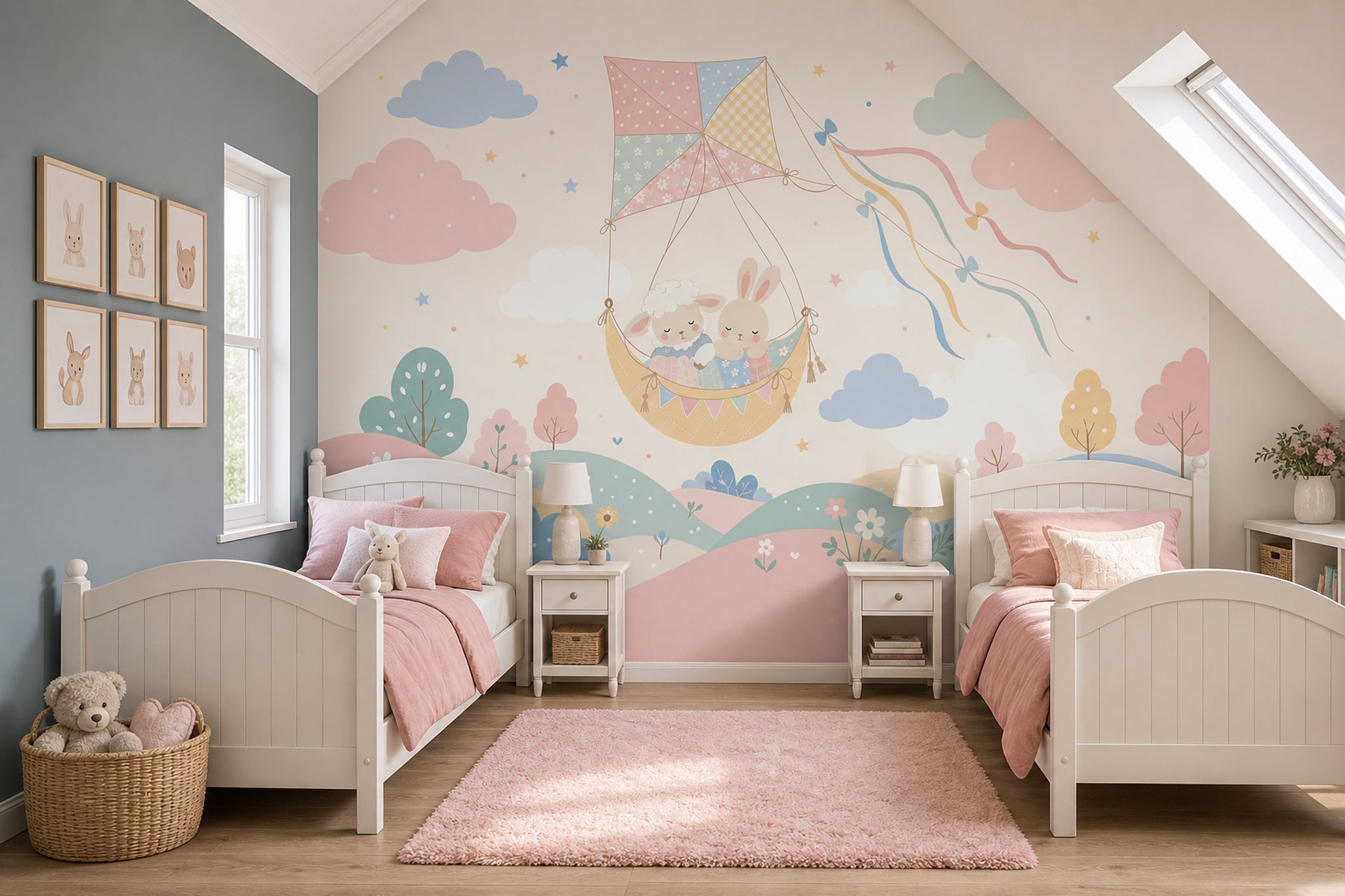 White Background Wallpaper Nursery Kids Wall Mural