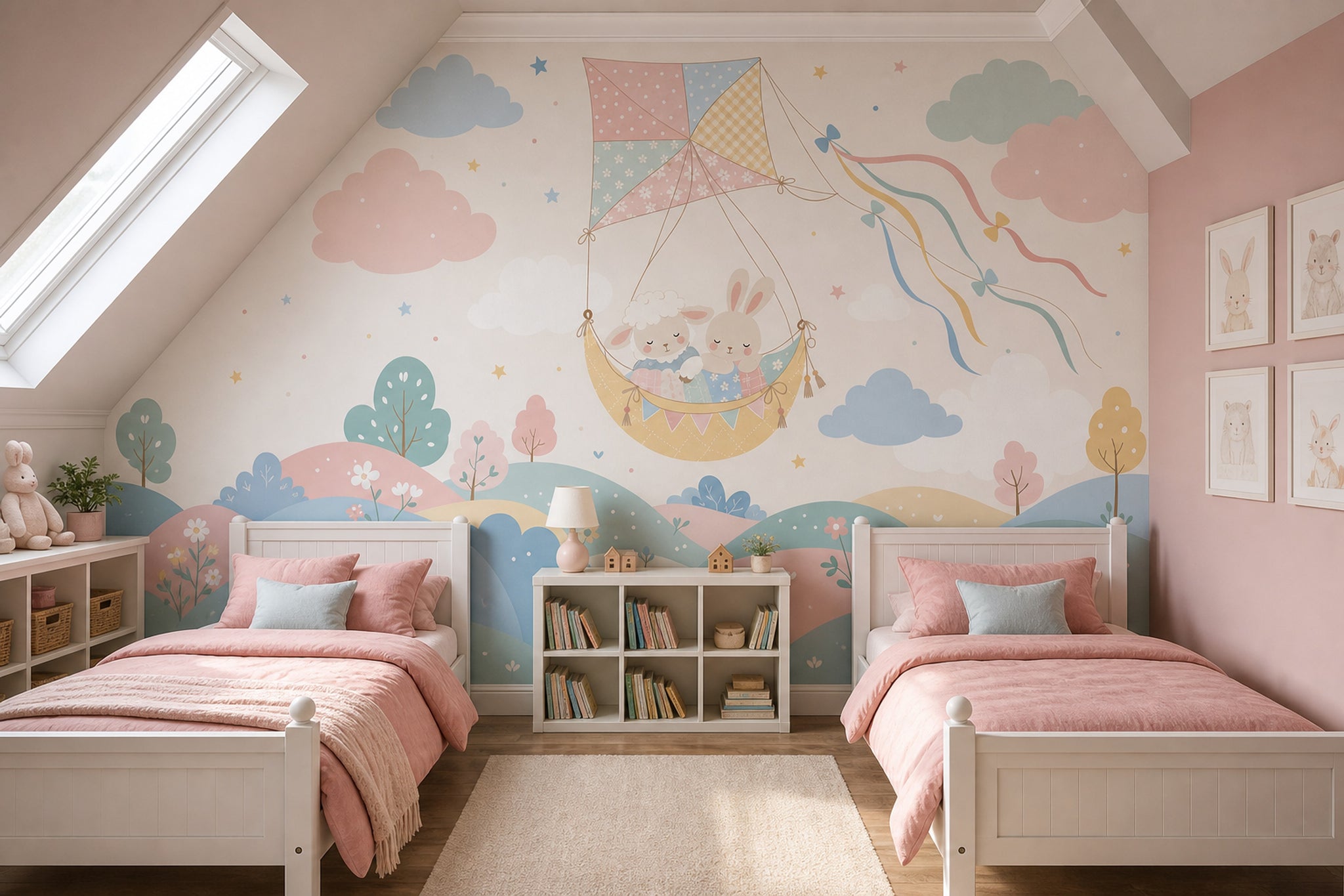 White Background Wallpaper Nursery Kids Wall Mural