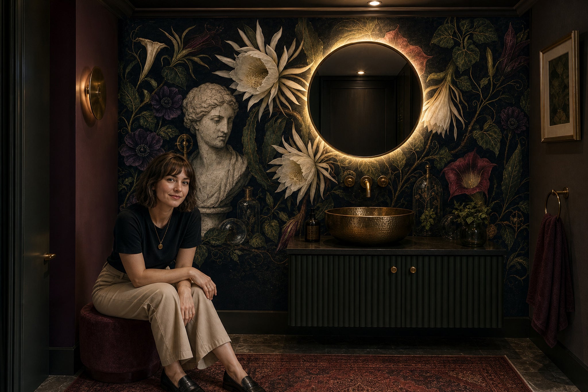 Dark Wallpaper Moody Removable Botanical Wall Decor