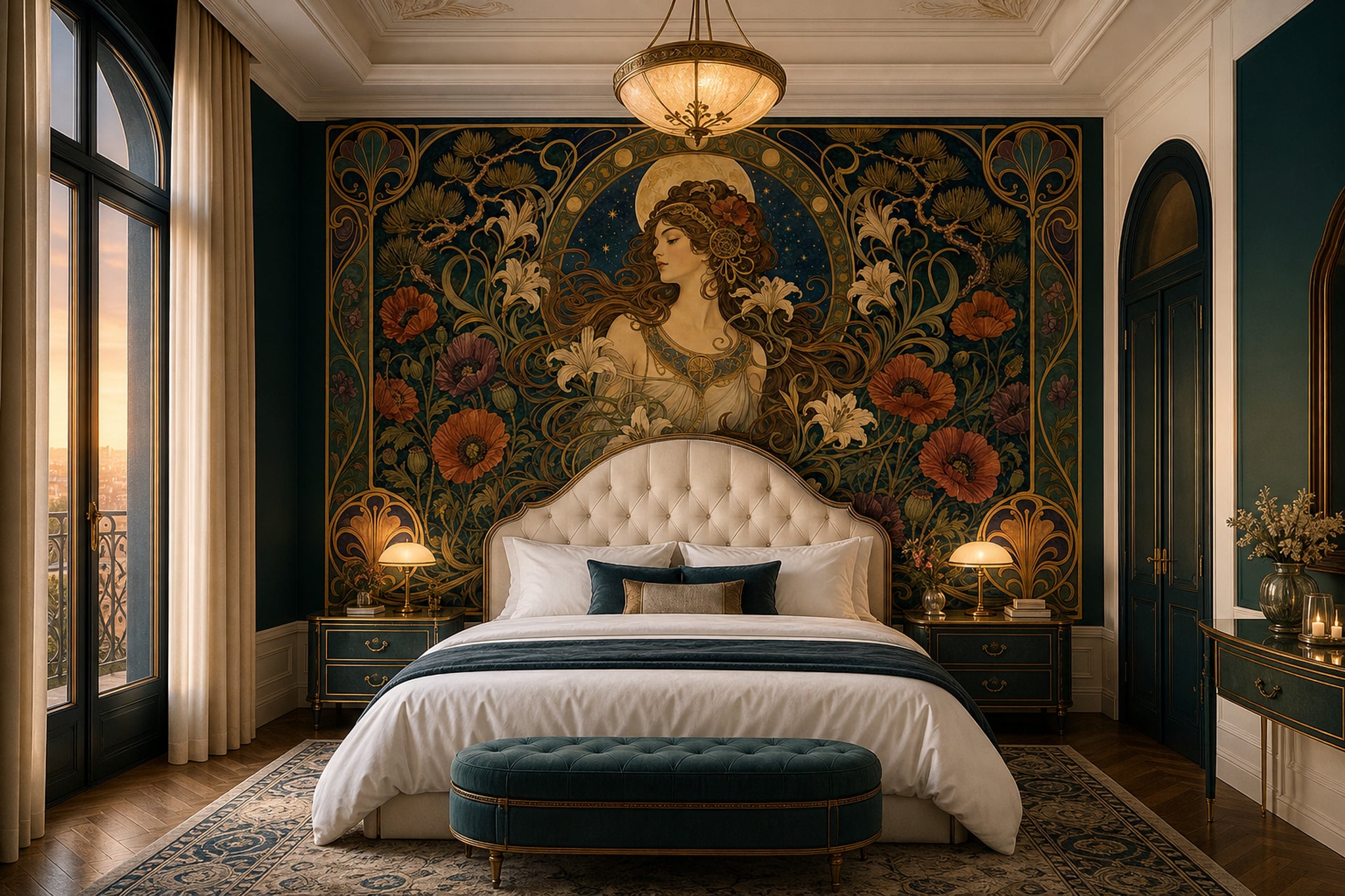 Starry Night Wallpaper Moonlight Vintage Wall Mural