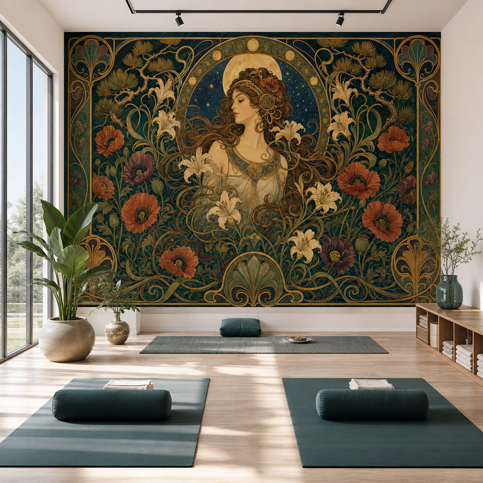 Starry Night Wallpaper Moonlight Vintage Wall Mural