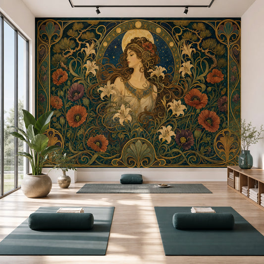 Starry Night Wallpaper Moonlight Vintage Wall Mural