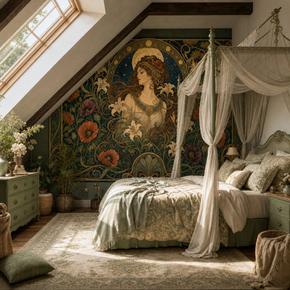 Starry Night Wallpaper Moonlight Vintage Wall Mural