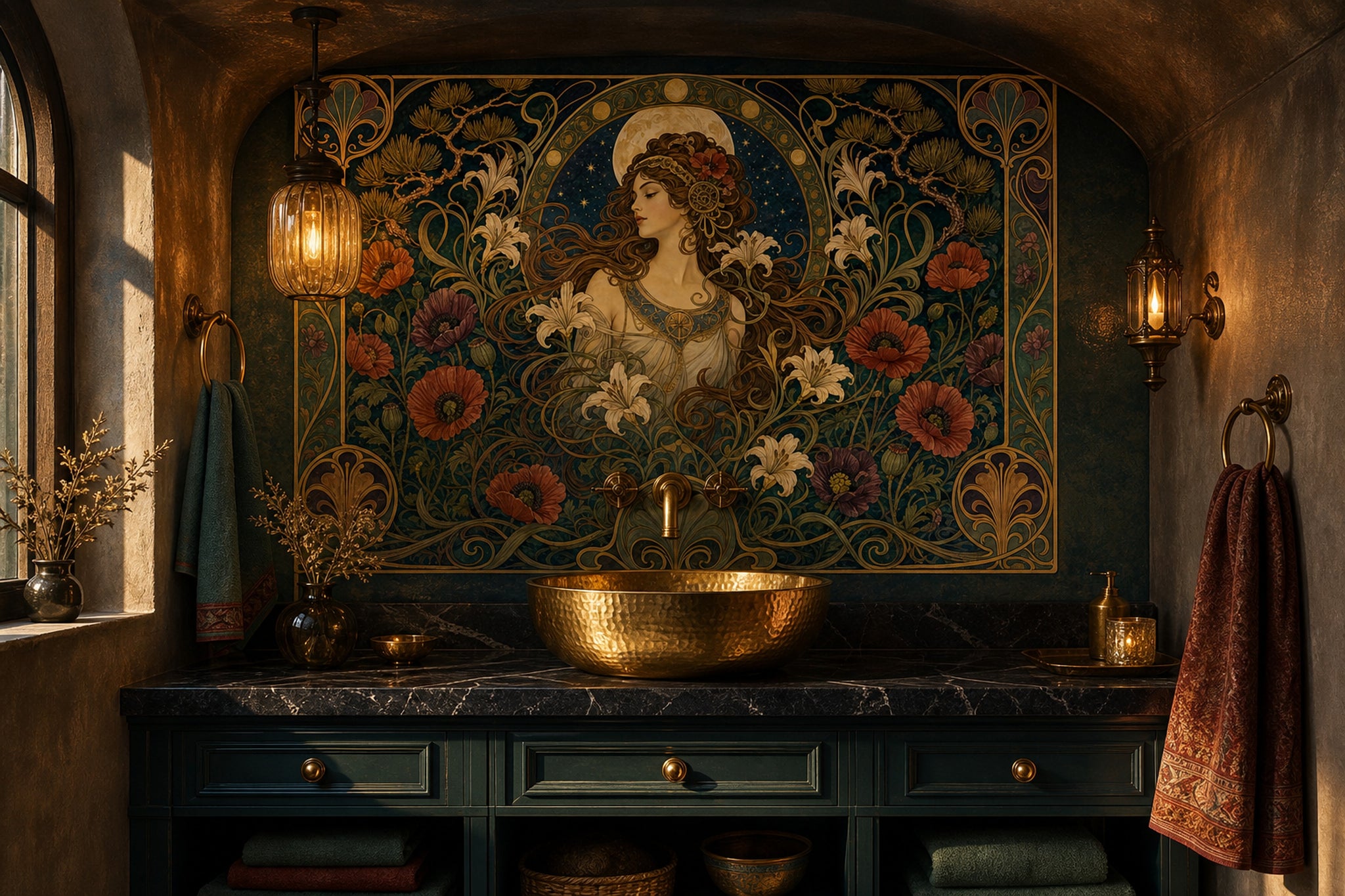 Starry Night Wallpaper Moonlight Vintage Wall Mural