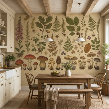 Paper Texture Wallpaper Aged Parchment Removable Botanical Wall Decor