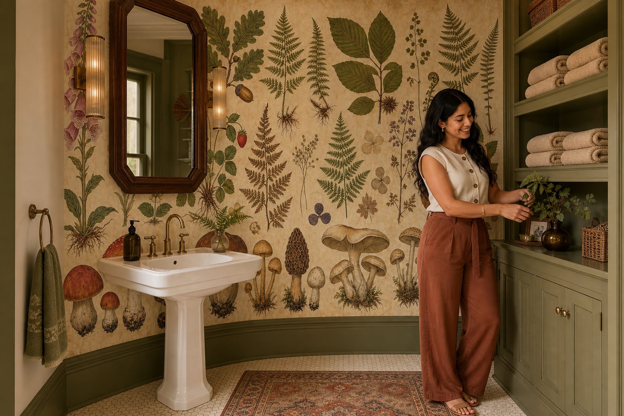 Paper Texture Wallpaper Aged Parchment Removable Botanical Wall Decor