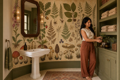 Paper Texture Wallpaper Aged Parchment Removable Botanical Wall Decor