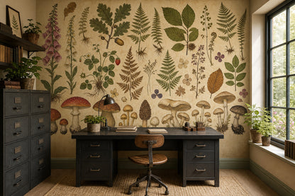 Paper Texture Wallpaper Aged Parchment Removable Botanical Wall Decor