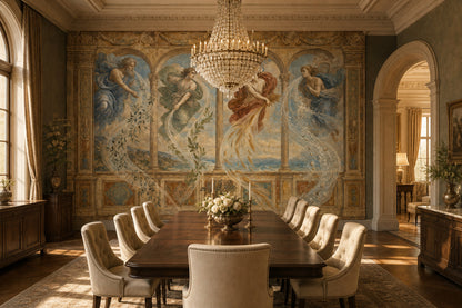 Classical Fresco Wallpaper Renaissance Mural Arched Colonnade Wall Mural