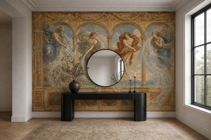 Classical Fresco Wallpaper Renaissance Mural Arched Colonnade Wall Mural