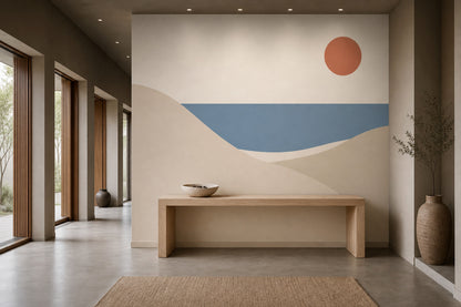 Abstract Landscape Wallpaper Minimal Dunes Coastal Horizon Wall Mural