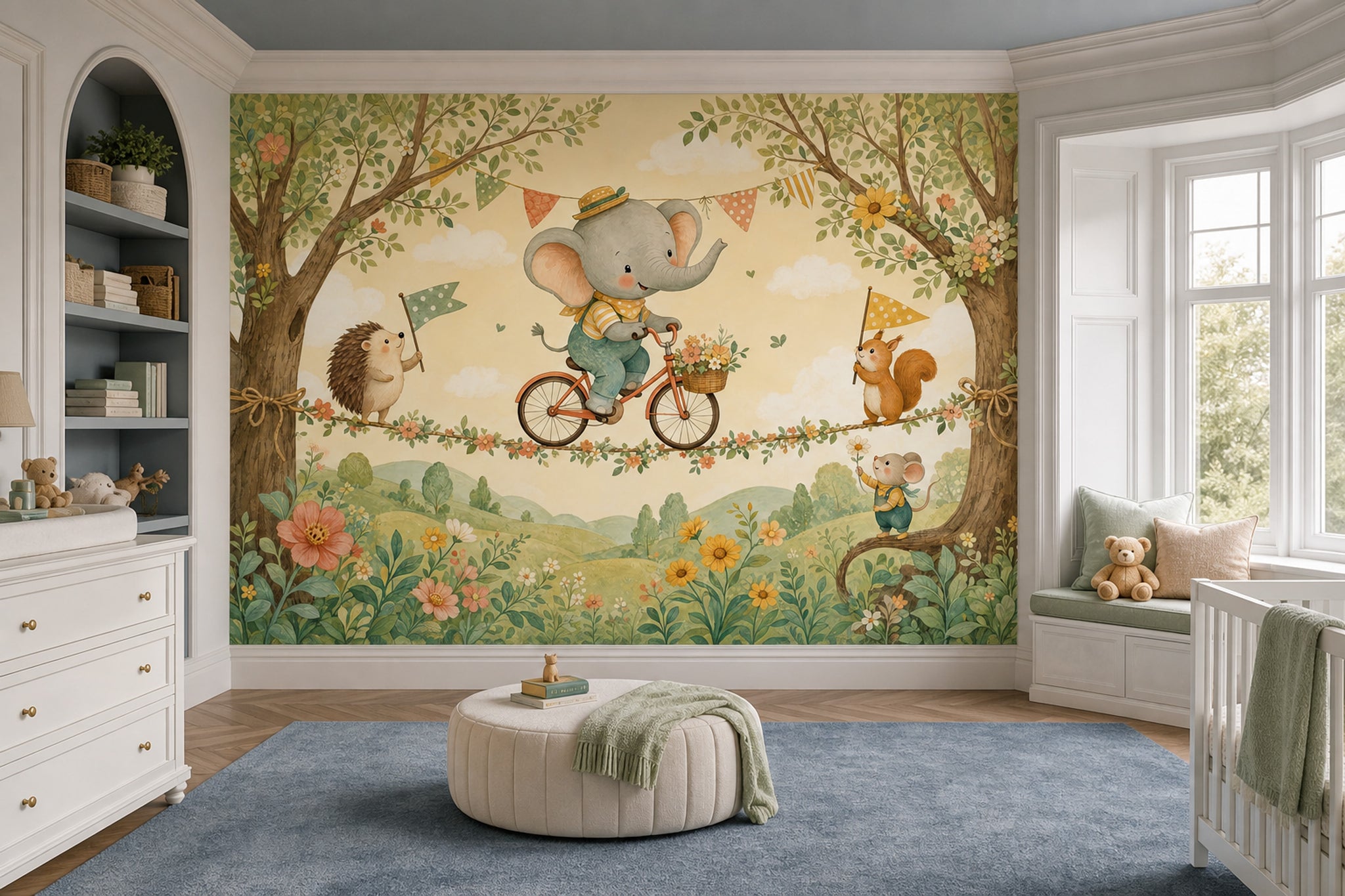 Woodland Animals Wallpaper Whimsical Removable Watercolor Wall Decor