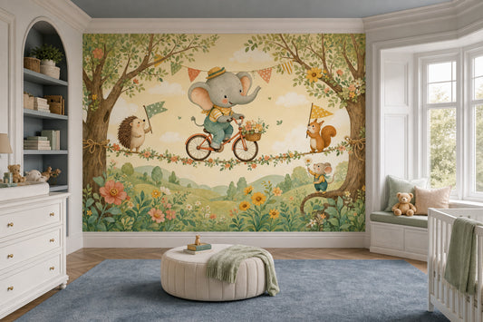 Woodland Animals Wallpaper Whimsical Removable Watercolor Wall Decor