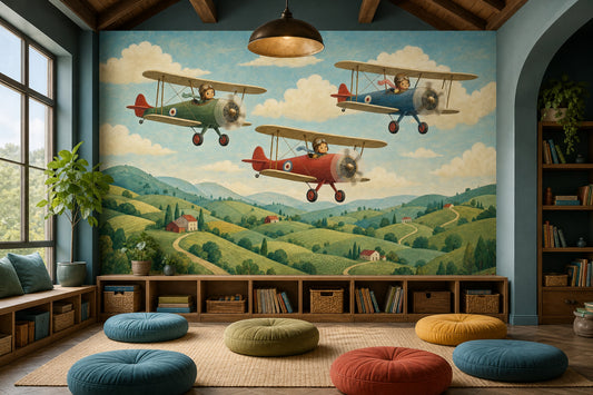 Blue Sky Clouds Wallpaper Walls Wall Mural