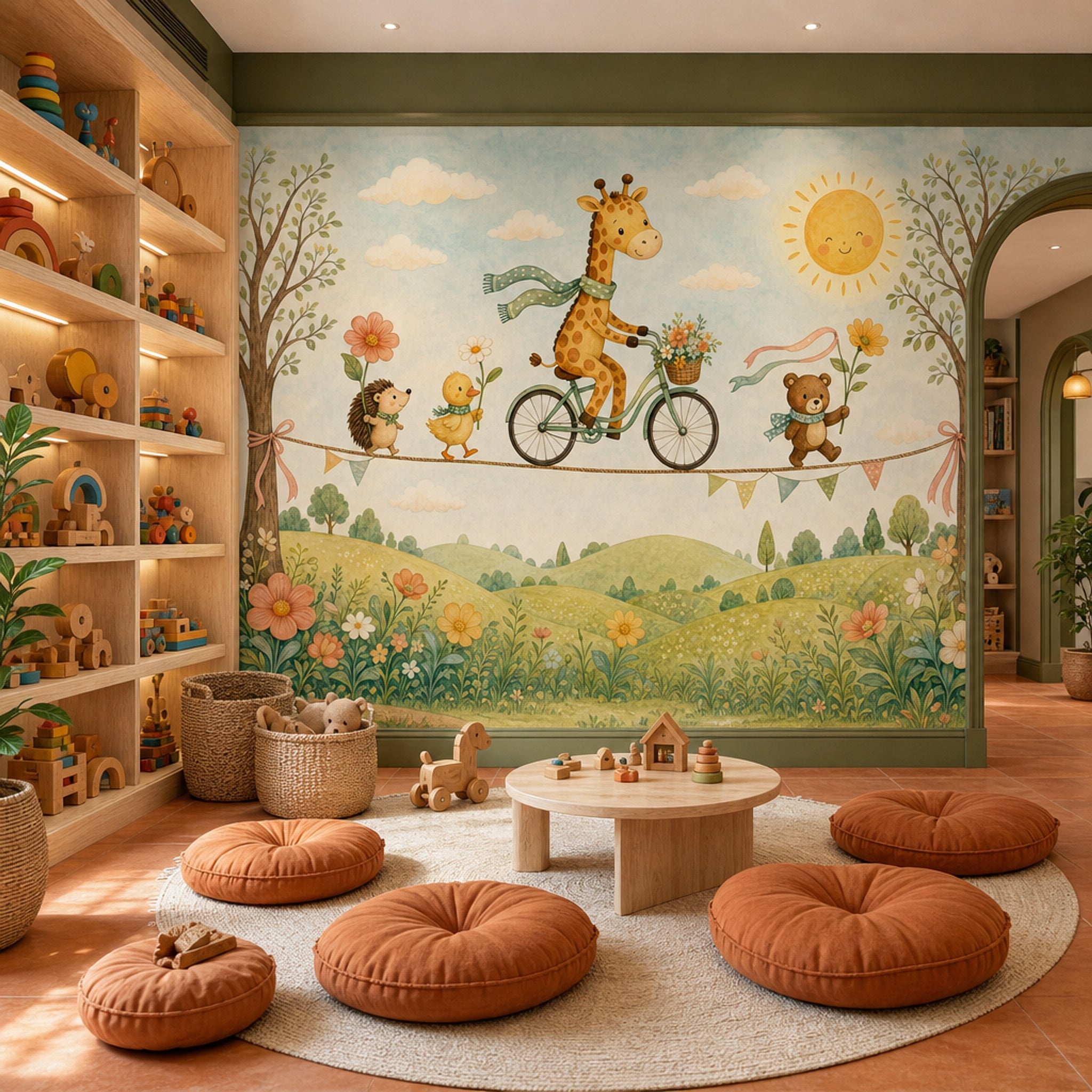 Whimsical Wallpaper Nursery Removable Watercolor Wall Decor