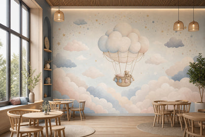 Hot Air Balloon Wallpaper Balloon Teddy Bear Removable Wall Decor