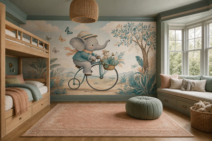 Storybook Wallpaper Elephant Removable Whimsical Wall Decor