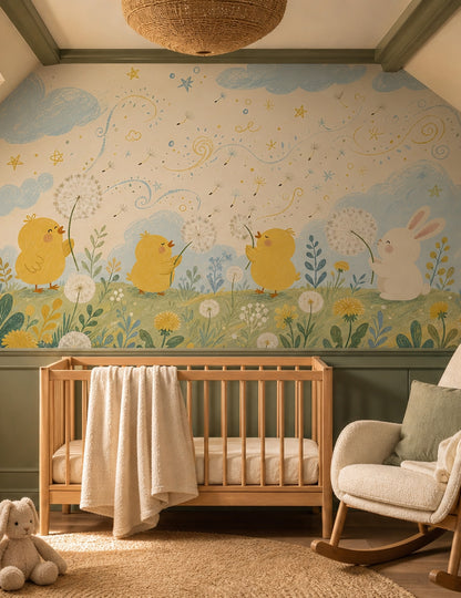 Nursery Wallpaper Dandelion Bright Wall Mural