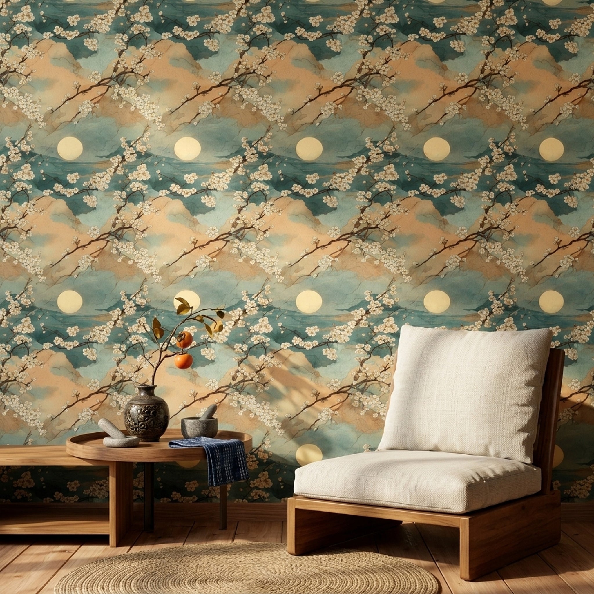 Paper Texture Wallpaper Watercolor Removable Chinoiserie Wall Double Roll
