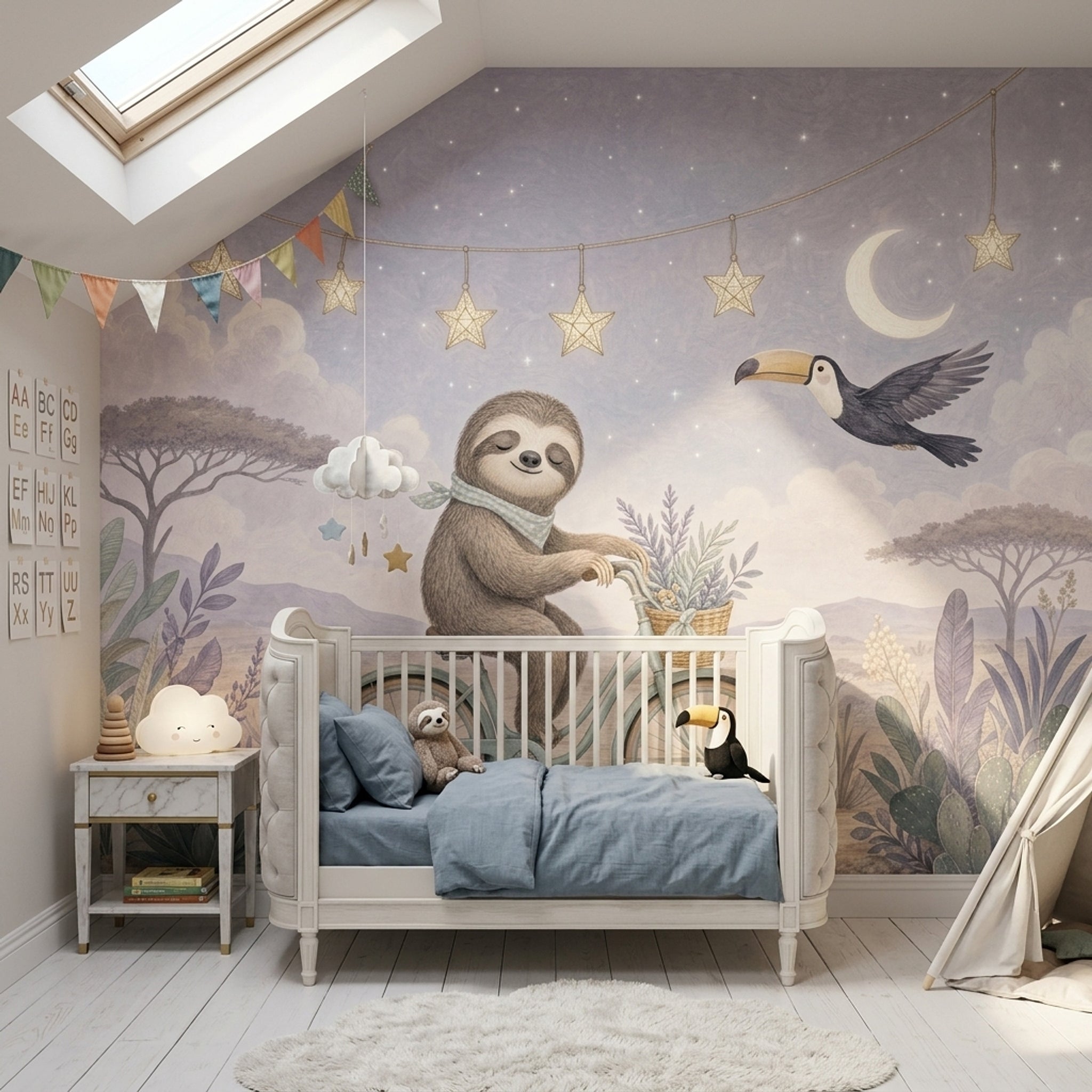 Watercolor Texture Wallpaper Pastel Illustration Removable Nursery Wall Decor