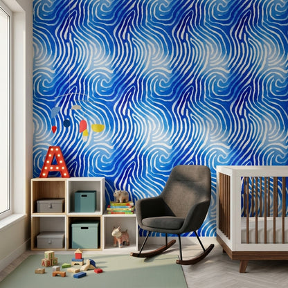 Zebra Stripes Wallpaper Swirl Coastal Removable Wall Decor
